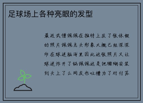 足球场上各种亮眼的发型